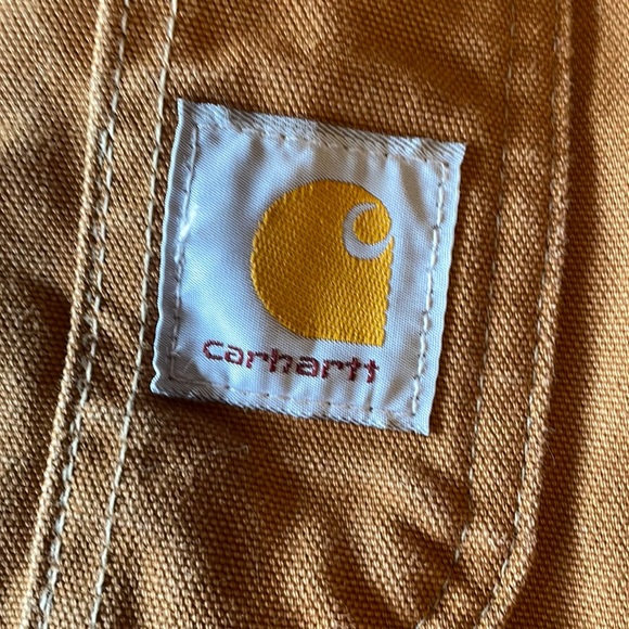 Carhartt Men's Bib Overalls R03 BRN are NEW WITHOUT TAGS Brown Heavy Weight  42 - Picture 3 of 16